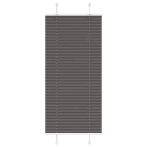 vidaXL Store plissé noir 55x100 cm largeur du tissu 54 4 cm polyester