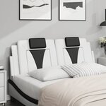 vidaXL Coussin de tête de lit Viana blanc et noir 140 cm similicuir