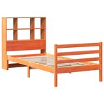 vidaXL Lit bibliothèque sans matelas cire marron 75x190 cm bois massif