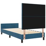 vidaXL Cadre de lit avec tête de lit Bleu foncé 90 x 200 cm Velours