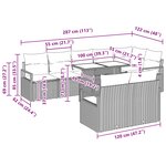 vidaXL Ensemble de canapé de jardin 9 Pièces Gris et bleu marine