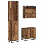 vidaXL Ensemble de mobilier de salle de bain 3 Pièces Bois Ancien