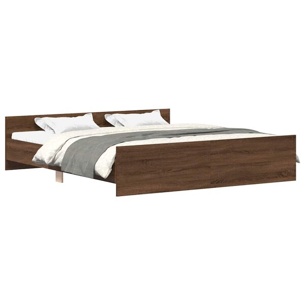 vidaXL Cadre de lit sans matelas chêne marron 160x200 cm