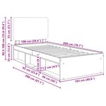 vidaXL Cadre de lit Sonoma 100 x 200 cm Bois de pin massif