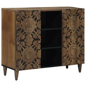 vidaXL Buffet Marron 90 x 33 5 x 75 cm Bois de mangue massif