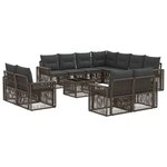 vidaXL Ensemble de canapé de jardin 12 pc Gris et Gris foncé polyrotin