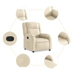 vidaXL Fauteuil inclinable Crème Tissu