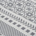 vidaXL Tapis Gris et blanc 160x230 cm Coton