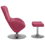 vidaXL Chaise œuf en velours rouge avec repose-pieds