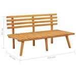 vidaXL Banc de jardin avec coussins 115 cm Bois solide d'acacia