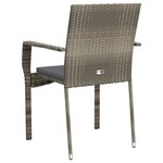 vidaXL Chaises de jardin avec coussins lot de 4 Résine tressée Gris