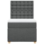 vidaXL Sommier à lattes de lit et matelas Gris foncé 90x190 cm Tissu