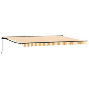 vidaXL Auvent Rétractable Orange et Blanc 500x300 cm tissu