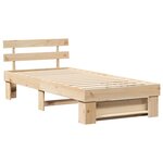 vidaXL Cadre de lit avec tête de lit Marron 90 x 200 cm Pin massif
