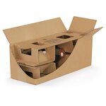 Caisse carton brune d'expédition 1 magnum avec calage carton à montage instantané (lot de 12)