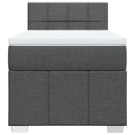 vidaXL Sommier à lattes de lit et matelas Gris foncé 90x190 cm Tissu