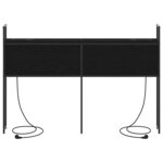 vidaXL Headboard de Rangement avec Station de Charge Chêne noir 150 cm