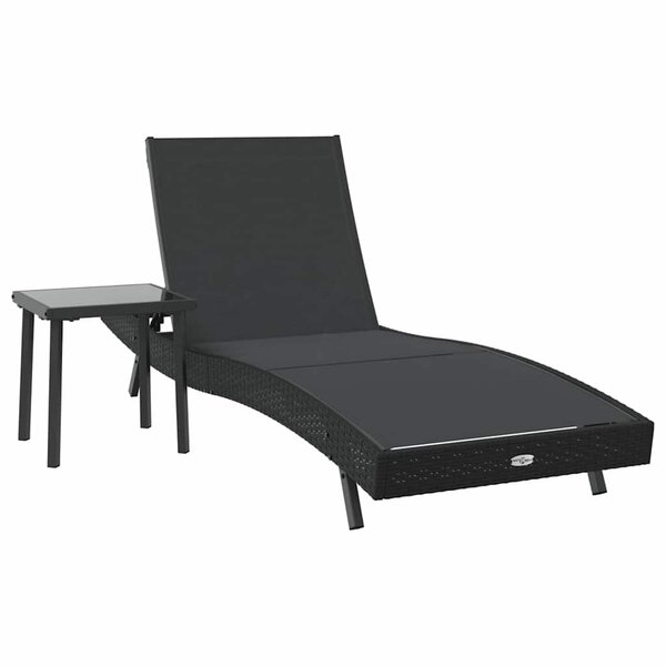 vidaXL Transat 2 pc polyrotin Noir
