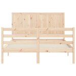 vidaXL Cadre de lit avec tête de lit 140x190 cm bois massif