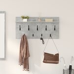 vidaXL Porte-manteau mural avec étagère Montage mural avec stockage Gris béton 80 x 40 x 12 cm