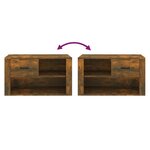vidaXL Armoire à chaussures Chêne fumé 80x35x45 cm Bois d'ingénierie
