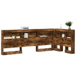 vidaXL Tête de lit de rangement Chêne fumé 80 cm Bois d'ingénierie