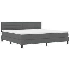 vidaXL Lit à ressorts avec matelas Gris foncé 200 x 200 cm tissu