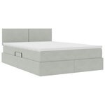 vidaXL Lit avec rangement et LED Gris clair 140 x 190 cm Velours