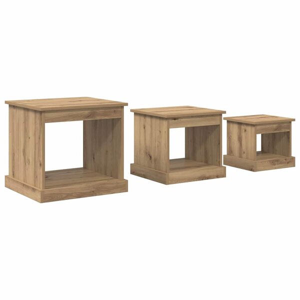 vidaXL Table basse 3 Pièces Chêne artisanal Bois d'ingénierie