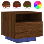 vidaXL Armoires de chevet avec lumières LED 2 Pièces chêne marron