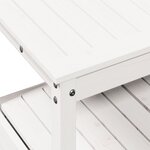 vidaXL Table de rempotage avec étagères blanc bois massif de pin