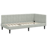 vidaXL Cadre de lit d'angle Gris clair 90 x 200 cm Velours