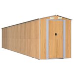 vidaXL Abri de jardin Marron clair 192x938x223 cm Acier galvanisé
