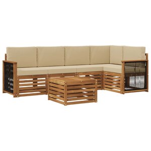 vidaXL Ensemble de canapés d'extérieur 5 pc Naturel