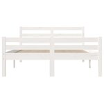 vidaXL Cadre de lit Blanc Bois massif 135x190 cm Double