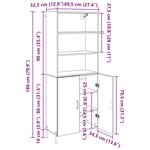 vidaXL Haut Armoire Chêne artisanal 69 5 x 32 5 x 180 cm