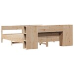 vidaXL Lit bibliothèque sans matelas 200x200 cm bois massif de pin