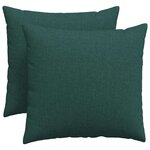 vidaXL Coussins de canapé 2 Pièces Vert foncé 50 x 50 cm tissu