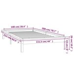 vidaXL Cadre de lit à LED marron miel 100x200 cm bois massif