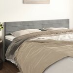 vidaXL Têtes de lit 2 Pièces Gris clair 100x5x78/88 cm Velours