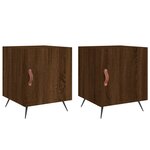 vidaXL Tables de chevet 2Pièces chêne marron 40x40x50cm bois d'ingénierie