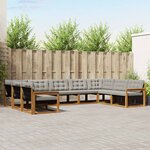 vidaXL Ensemble de canapés d'extérieur 9 Pièces Gris Naturel et Clair