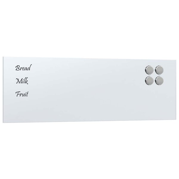 vidaXL Tableau noir magnétique mural blanc 60x20 cm verre trempé