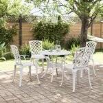 vidaXL Ensemble à manger de jardin 5 Pièces blanc aluminium coulé
