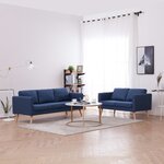 vidaXL Ensemble de canapé 2 Pièces tissu bleu