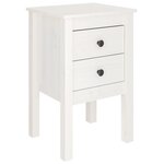 vidaXL Tables de chevet 2 Pièces Blanc 40x35x61 5 cm Bois de pin massif