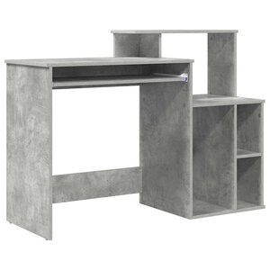 vidaXL Bureau avec Rangement Gris béton 120.5 x 44 x 88.5 cm