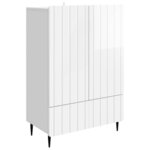 vidaXL Buffet Blanc brillant 66 x 34 5 x 97 cm Bois d'ingénierie