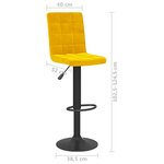 vidaXL Tabourets de bar lot de 2 jaune moutarde velours