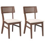 vidaXL Chaises à manger coussins 2 Pièces marron bois massif caoutchouc